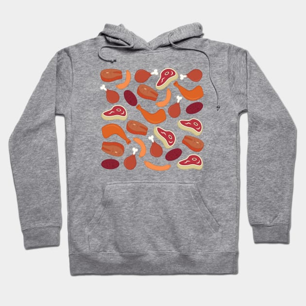 Meat Pattern Hoodie by Woah_Jonny